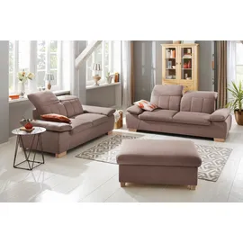 Home Affaire 2,5-Sitzer HOME AFFAIRE "Bergamo Multifunktions-Couch, elegant und komfortabel", grau (taupe), B:215cm H:77cm T:90cm, Chenille 100% Polyester;Struktur fein ( 100% Polyester);Luxus-Kunstleder;Struktur weich (100% Polyester), Sofas, mit Armlehn-und