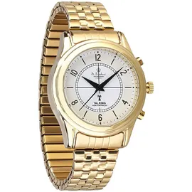 St. Leonhard Sprechende Seniorenuhr Funk vergoldet 28 mm