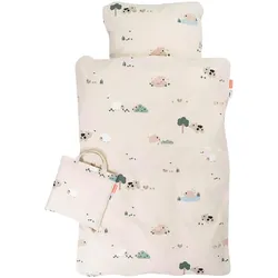Done by Deer Bettwäsche Tiny farm  40x60 / 100x135 - 100x140 cm, beige