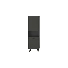 xonox.home Vitrine LINEA 58 x 195 x 37 cm Grau/Schwarz