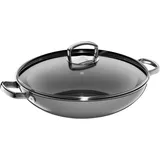 WMF Fusiontec Mineral Wok mit Glasdeckel, 36 cm, Platinum