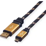 Roline GOLD USB 2.0 Kabel, Typ A - 5-Pin Mini, 1,8 m