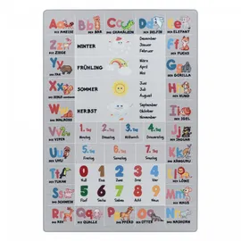 Ayyildiz Kinderteppich Spielteppich Hüpfkästchen Zahlen Tiere rechteckig höhe 8 mm