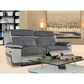 vente-unique Relaxsofa 3-Sitzer - Microfaser - Anthrazit & Hellgrau - TALCA