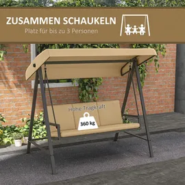 Outsunny Hollywoodschaukel Beige 3-Sitzer