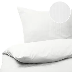 Bettwäsche-Set AVONDALE 200x220 cm Baumwollsatin Weiß