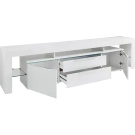 borchardt Möbel Lima Lowboard 220 cm Weiß Metall/MDF/Holzwerkstoff