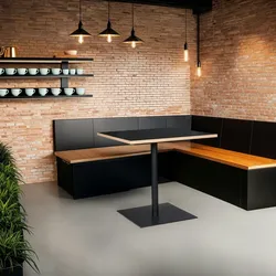 Kadima Design Quadratischer Tisch, 80 cm, Holz & Metall, Ideal für Gastronomie, Schwarz