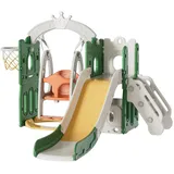 Baby Rutsche und Schaukel Set Freistehende Rutsche Kleinkind Kletter Schaukel Set Kleinkind Spielplatz Spiel Set Indoor Outdoor Lange Rutsche Babyspielplatz Activity Center (Tower-Green)