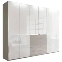 Novel Kleiderschrank, Grau, Weiß, - 300x236x58 cm,