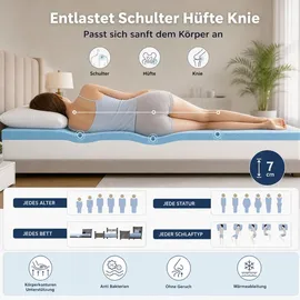 Komfortec 5-Zonen Gel Matratzentopper 140 x 200 cm weiß