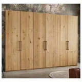 Pharao24 Kleiderschrank Zerial aus Massivholz braun 300 cm x 216 cm x 58 cm