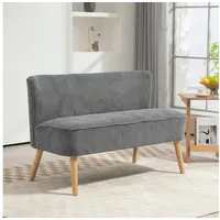 Homcom 2 Sitzer Sofa, Gepolsterte Couch, mit Kordoptik, Holzbeine für Wohnzimmer, | Gr.: onesize