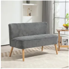 Homcom 2 Sitzer Sofa, Gepolsterte Couch, mit Kordoptik, Holzbeine für Wohnzimmer, | Gr.: onesize