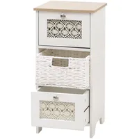 Mendler Kommode HWC-O75 63 x 30 x 30 cm Natur-weiß