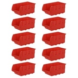 PROREGAL® Kleinteilemagazin SuperSparSet 10x Sichtlagerbox Rot, BxHxT 7x10x15,5cm Sortimentskasten (10 St), 1-10 Stück, Sortimentskasten, Sortimentsbox 7 cm x 10 cm x 15.5 cm