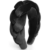 luxuskollektion Samt Geflochtene Stirnband Trachten Vintage Haarband - Schwarz