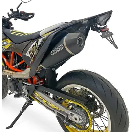 ARROW Schalldämpfer Aluminium Dunkel mit Carbon Endkappe für KTM 690 SMC/Enduro 19-21