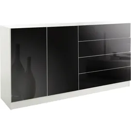 borchardt Möbel Vaasa 152 x 79 x 35 cm Schwarz / Weiß matt / Hochglanz