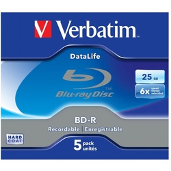 Verbatim Blu-ray-Rohling BD-R 25GB, 6x 5er-Pack Blu-Ray-Rohlinge