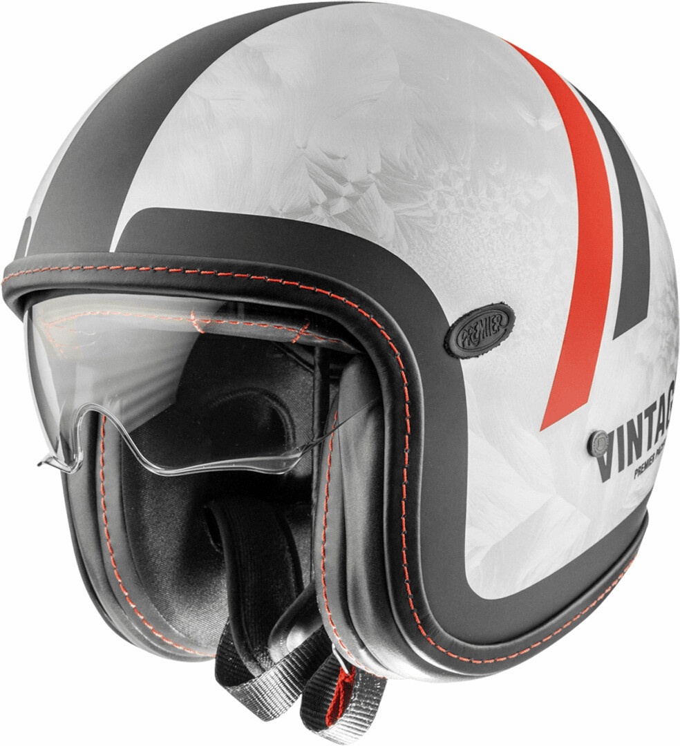 Premier Vintage Platinum ED DR DO 92 BM Jet helm, zwart-grijs-rood, S