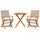 vidaXL 3-tlg. Bistro-Set Taupe Stoff und Massivholz