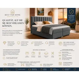 Best For Home Boxspringbett mit Bettkasten Trinity K-10 Bonellfederkern inkl. Topper 180x200 Graphit