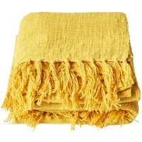 Homescapes Überwurf Nirvana, 100% Baumwolle, gelb, 225 x 255