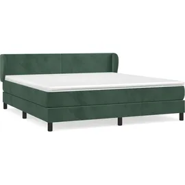 vidaXL Boxspringbett 180 x 200 cm Dunkelgrün