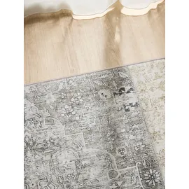 benuta Basic Waschbarer Teppich George - Grau 140x200 cm - Kunstfaser - Rechteckig & im Style: Vintage, Ethno-Style, Shabby Chic - Pflegeleicht für Wohnzimmer Schlafzimmer