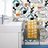 Fliesenaufkleber für Boden- und Wandfliesen, Heimdekoration, abziehen und aufkleben, selbstklebender Spritzschutz, Fliesenaufkleber für Wohnzimmer, Küche, Badezimmer, Dekor, 10 Stück, TS063L, 20 x 20