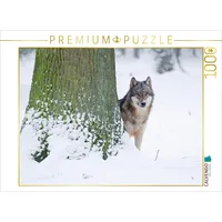 Calvendo Wolf im Winter 1000 Teile Puzzle quer