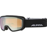 Alpina Scarabeo JR. Q-LITE - Verspiegelte, Kontrastverstärkende OTG Skibrille Mit 100% UV-Schutz Für Kinder, black, One Size