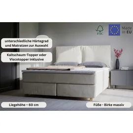 Home Affaire Boxspringbett »Nele« inkl. Topper im schlichtem Design blau