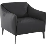 Cocktailsessel W.SCHILLIG "sally Designsessel, zeitlos und bequem, tolle Verarbeitungsdetails", schwarz (schwarz z59), B:84cm H:78cm T:84cm, Longlife Xtra-Leder Z59: Glattleder mit modischer Prägung. Hautstärke 0, 9 - 1, 1 mm., Sessel, Cocktailsessel, mit Metall-Winkelfüßen in Schwarz pulverbeschichtet