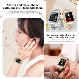 MYSHUN 1,59 Zoll BT 40 mm Kunststoffgehäuse Silber Silikonarmband Silber S