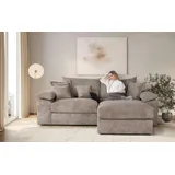 Home Affaire Ecksofa Soft&Cosy XL L-Form, B: 246 cm - OTTO. Verlässliche Qualität., Mega-Sofa, Cord oder Chenille-Struktur, mit Federkern & 4 Zierkissen beige