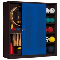 C+P Sportgeräteschrank mit Lochblech-Schiebetüren (Typ 5), HxBxT 195x190x60 cm,
