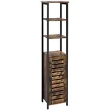 VASAGLE Hochschrank 37 x 30 x 167 cm Braun/Schwarz Metall
