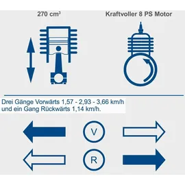 SCHEPPACH DP6600 Benzin Ketten Dumper | 8PS | 500kg Belastung | 3x Vor- / 1x-Rückwärtsgang | Hydraulikwanne