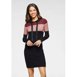 Strickkleid, für festliche Anlässe und Theaterbesuche, lässiger Look, Gr. 34 - N-Gr, schwarz-bordeaux-gestreift, , 69383558-34 N-Gr