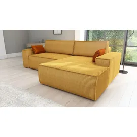 mebloland Ecksofa TOR mit Schlaffunktion. Farbe: Mustard. - Gelb