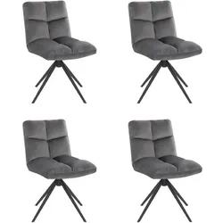HOME DELUXE Esszimmerstuhl NODA - Farbe: Hellgrau, Menge: 4