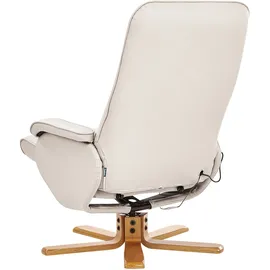 Beliani Massagestuhl RELAXPRO Kunstleder 75 x 100 x 80 cm Hellbeige mit Fußstütze