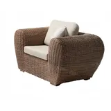 Sessel Rattan Braun Terrasse Elegantes Möbel Modern 1 Sitzer stilvoll Sessel