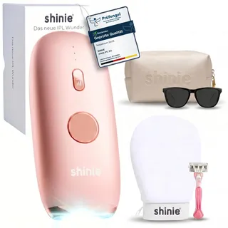 shinie Smart IPL Gerät Haarentfernung 2.0 — Professionelle Dauerhafte und Schmerzfreie Laser Haarentfernung für Zuhause, IPL Technologie — Inkl. Schutzbrille, Rasierer — Weiß/Silber