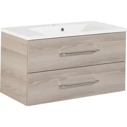 Waschtisch FACKELMANN "B.clever", beige (esche, esche), B:90cm H:51cm T:46cm, Waschtische, Badmöbel Breite 90 cm