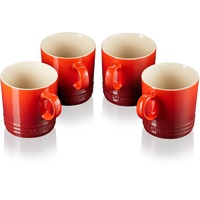 Le Creuset Becher aus Steinzeug, je 350 ml, Kirschrot,