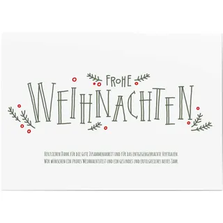 Weihnachtskarte Geschäftlich selbst gestalten - Schlichte Weihnachtsgrüße - Weiß | Wunderkarten.de