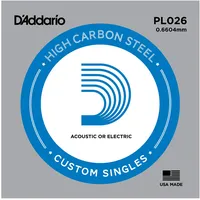 D'Addario PL026 Gitarren-Einzelsaite (für Akustik oder E-Gitarre) 0,066 cm